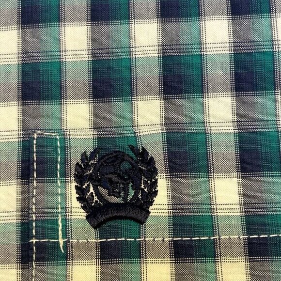 Cinch Shirt Mens Large Western Plaid Blue Check Teal Button Up Casual Work Rodeo - Picture 8 of 15